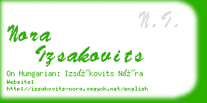 nora izsakovits business card